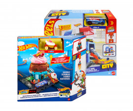 Количка за момчета Hot Wheels - Комплект Градски център, асортимент HDR24