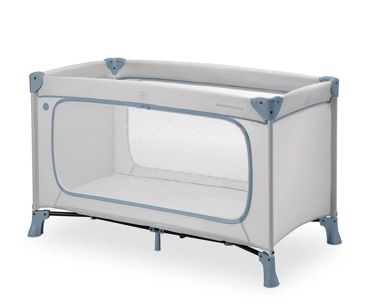 Преносима сгъваема кошара на 1 ниво за бебе за спане и игра Hauck 60098 - Dream N Play Plus, Dusty Blue