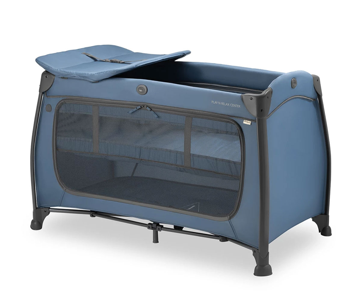 Преносима сгъваема кошара на 2 нива за бебе за спане и игра Hauck Play N Relax Center, тъмно синя 60014