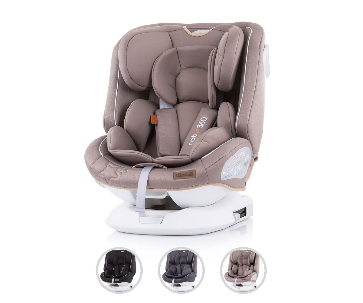 Столче за кола за новородено бебе с тегло до 36кг. с въртяща се функция Chipolino Ротикс Isofix 360°, асортимент STKRX0213LA