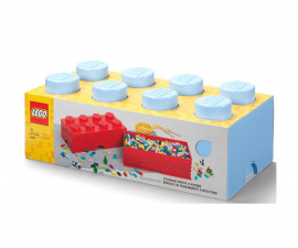 Кутия за съхранение на конструктор LEGO® - Тухличка 8, светло синя 40041736