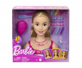 Кукла Barbie - Барби глава за оформяне на прически, блондинка HMD88