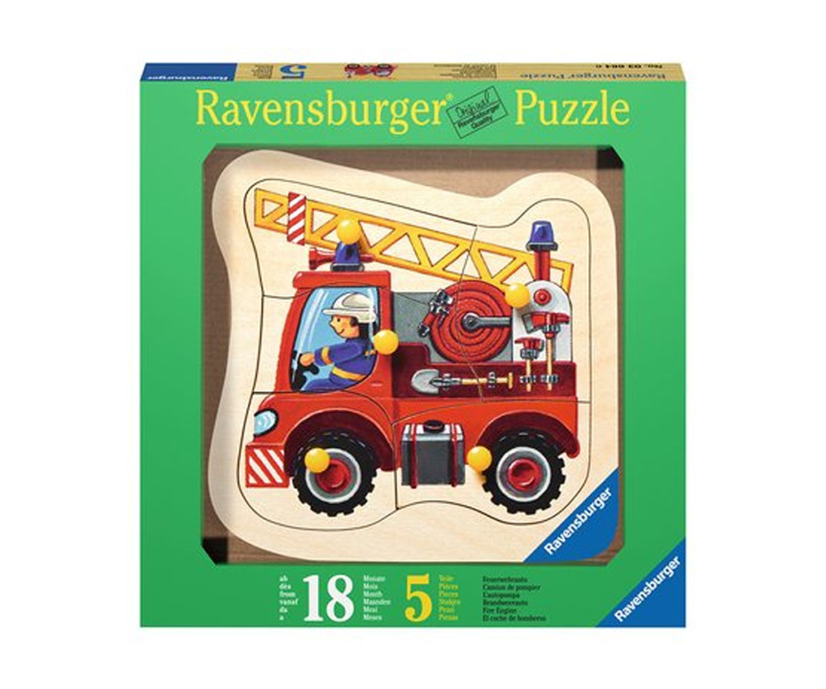 Ravensburger 3227 - Пъзел дървен 5 ел. - Пожарникарска кола