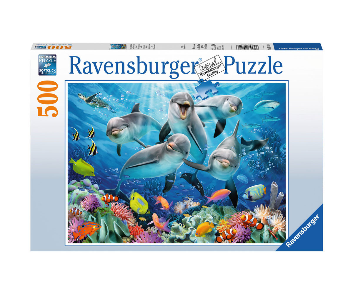 Ravensburger 14710 - Пъзел 500 ел. - Делфини в кораловия риф