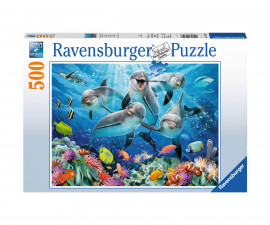 Ravensburger 14710 - Пъзел 500 елемента - Делфини в кораловия риф