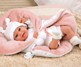 Arias - Мека кукла като истинско бебе с бяло одеялце, 35 см 60829