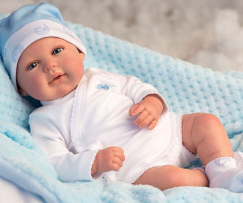 Arias - Мека кукла като истинско бебе с аромат на ванилия Джоел, синя, 45 см 98021