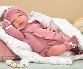 Arias - Мека кукла като истинско бебе с аромат на ванилия Миа със спален чувал, 45 см 98115