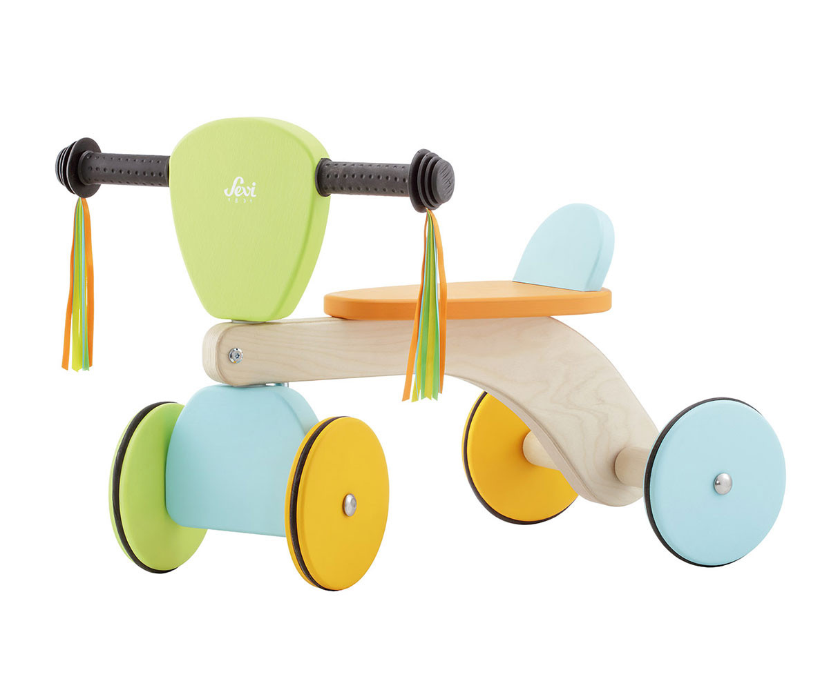 Играчки от дърво Sevi Trudi - Дървена кола за каране и бутане с крачета 83076