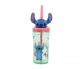 Stor 74869 - 3d Figurine Tumbler 360 Ml Stitch Flowers