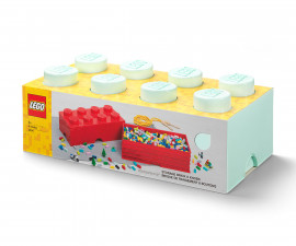 Кутия за съхранение на конструктор LEGO® - Тухличка 8, светло синя 40041742