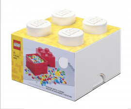 Кутия за съхранение на конструктор LEGO® - Тухличка 4, бяла 40031735