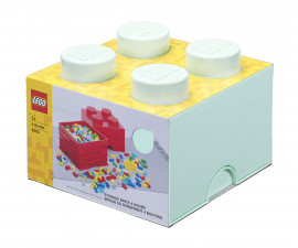 Кутия за съхранение на конструктор LEGO® - Тухличка 4, аква синьо 40031742