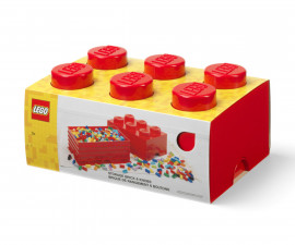 Кутия за съхранение на конструктор LEGO® - Тухличка 6, светло червена 40000800