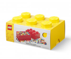 Кутия за съхранение на конструктор LEGO® - Тухличка 6, светло жълта 40000802