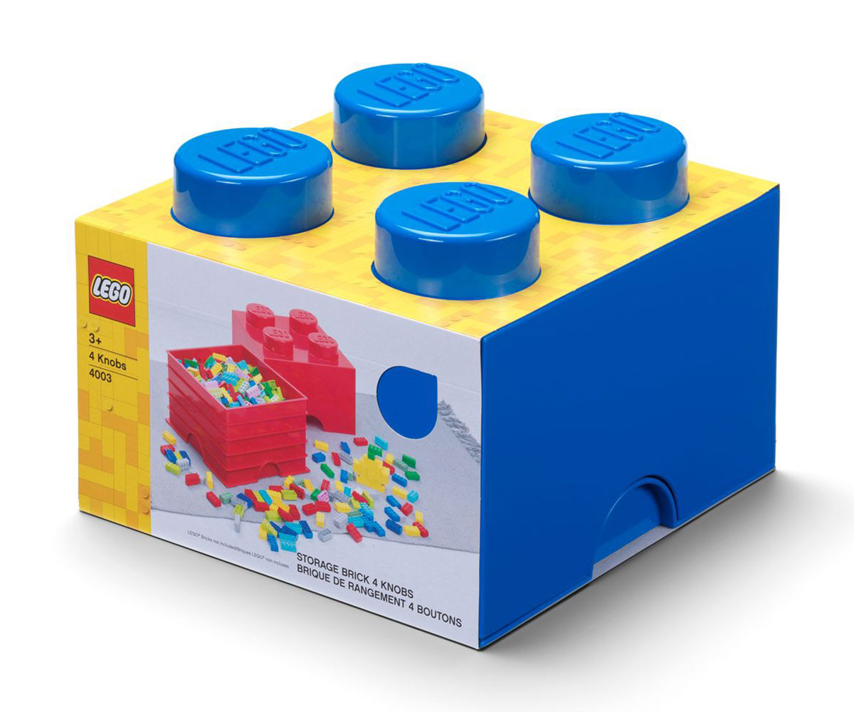 LEGO® кутия за съхранение - Тухличка 4, син цвят 40031731