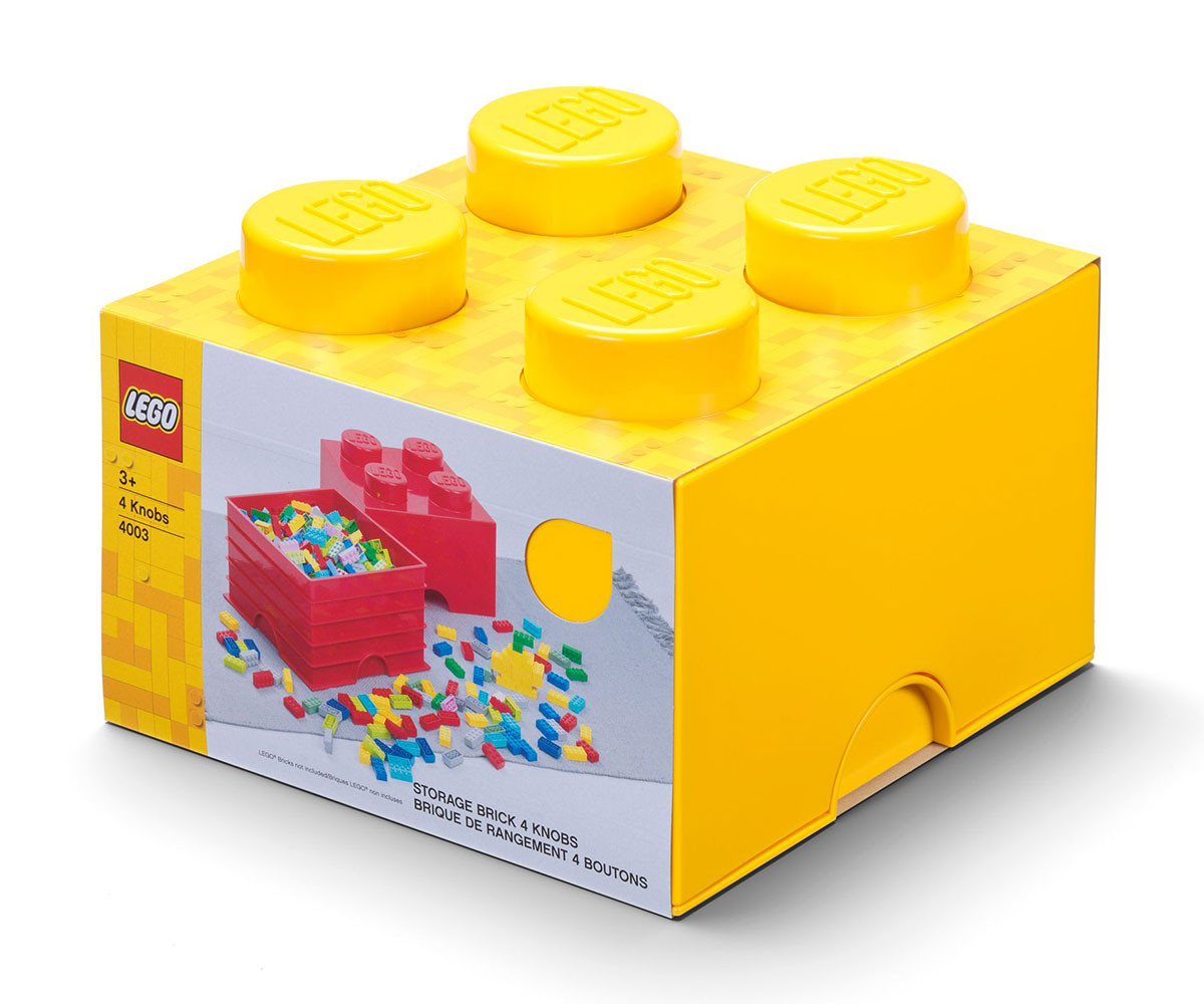 LEGO® кутия за съхранение - Тухличка 4, жълт цвят 40031732