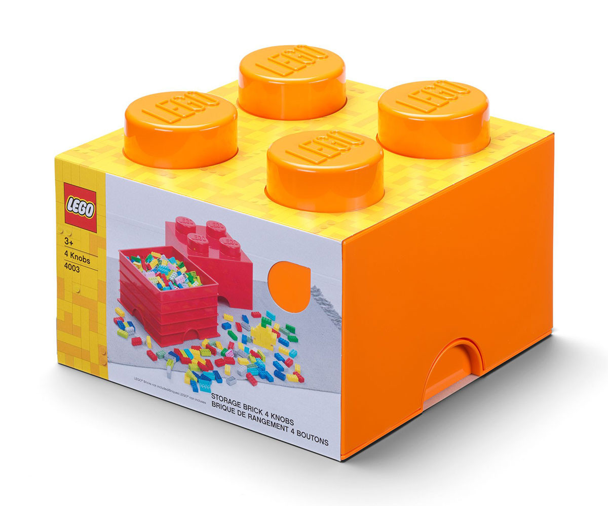 LEGO® кутия за съхранение - Тухличка 4, оранжев цвят 40031760