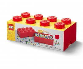 Кутия за съхранение на конструктор LEGO® - Тухличка 8, червена 40041730