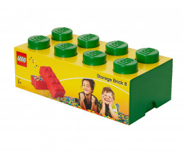 Кутия за съхранение на конструктор LEGO® - Тухличка 8, тъмно зелена 40041734