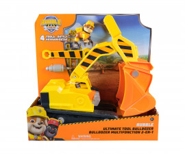 Spin Master 6073297 - Играчка за деца от детския филм за Пес Патрул - Rubble & Crew: Булдозерът с инструменти на Ръбъл