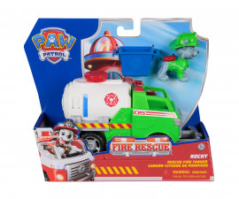 Spin Master 6072642 - Играчка за деца от детския филм за Пес Патрул - Fire Rescue: Противопожарно превозно средство с Роки