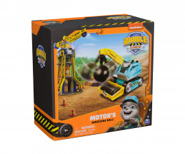 Spin Master 6069674 - Играчка за деца от детския филм за Пес Патрул - Rubble & Crew: Автомобил с разбиваща топка на Мотор