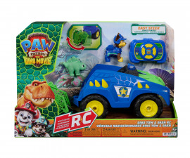 Spin Master 6076166 - Играчка за деца от детския филм за Пес Патрул - The Dino Movie: Кола с дистанционно управление с Чейс и Стегозавър