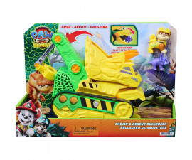 Spin Master 6075978 - Играчка за деца от детския филм за Пес Патрул - The Dino Movie: Спасителен булдозер с Рабъл