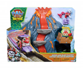 Spin Master 6076336 - Играчка за деца от детския филм за Пес Патрул - The Dino Movie: Супер лава взрив с вулкан с Маршал и Рубарб