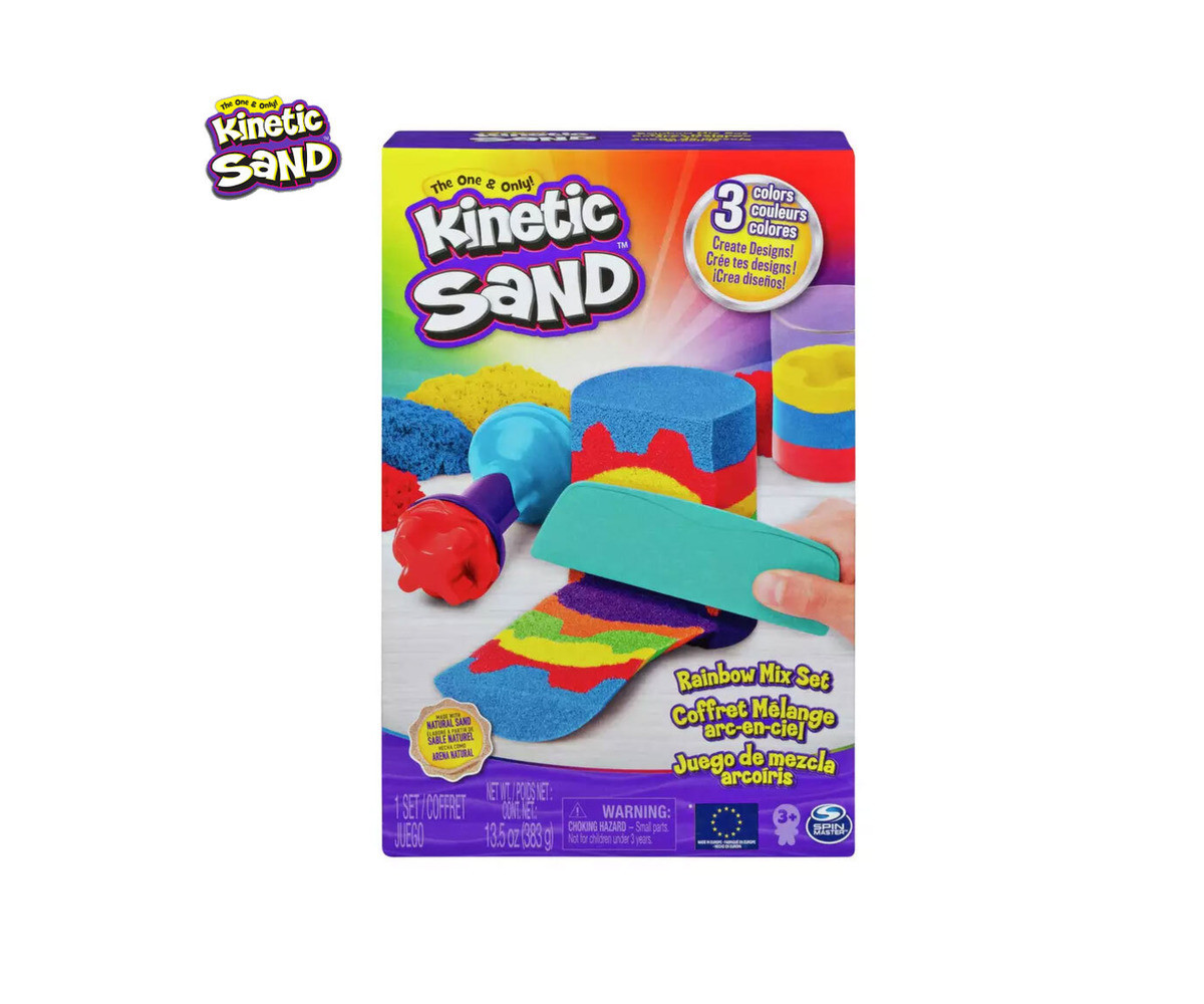 Детска играчка с несъхнещ пясък Kinetic Sand - Набор от инструменти на дъгата