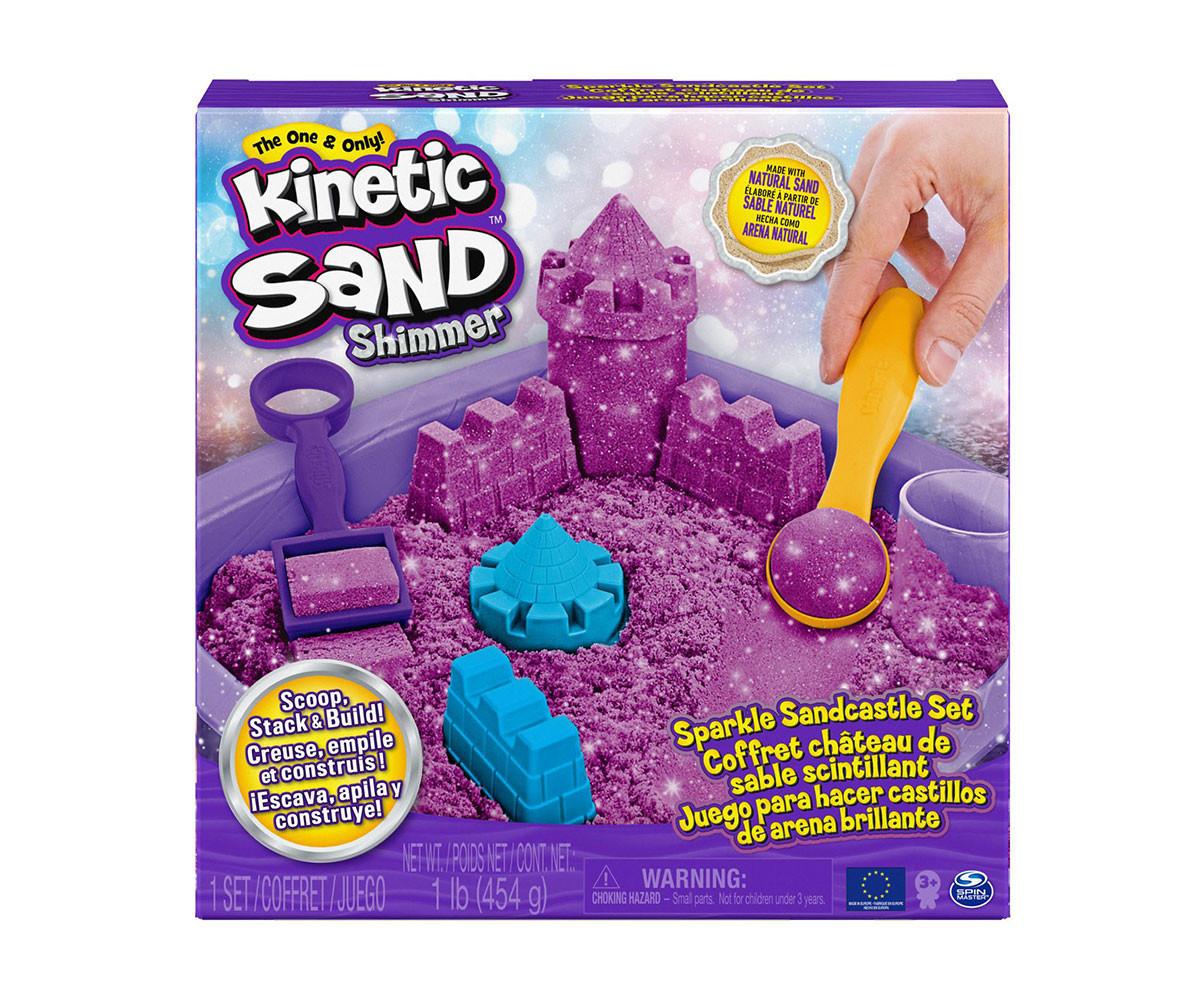 Детски несъхнещ кинетичен пясък за игра - Блестящ пясъчен замък, лилав 6063521