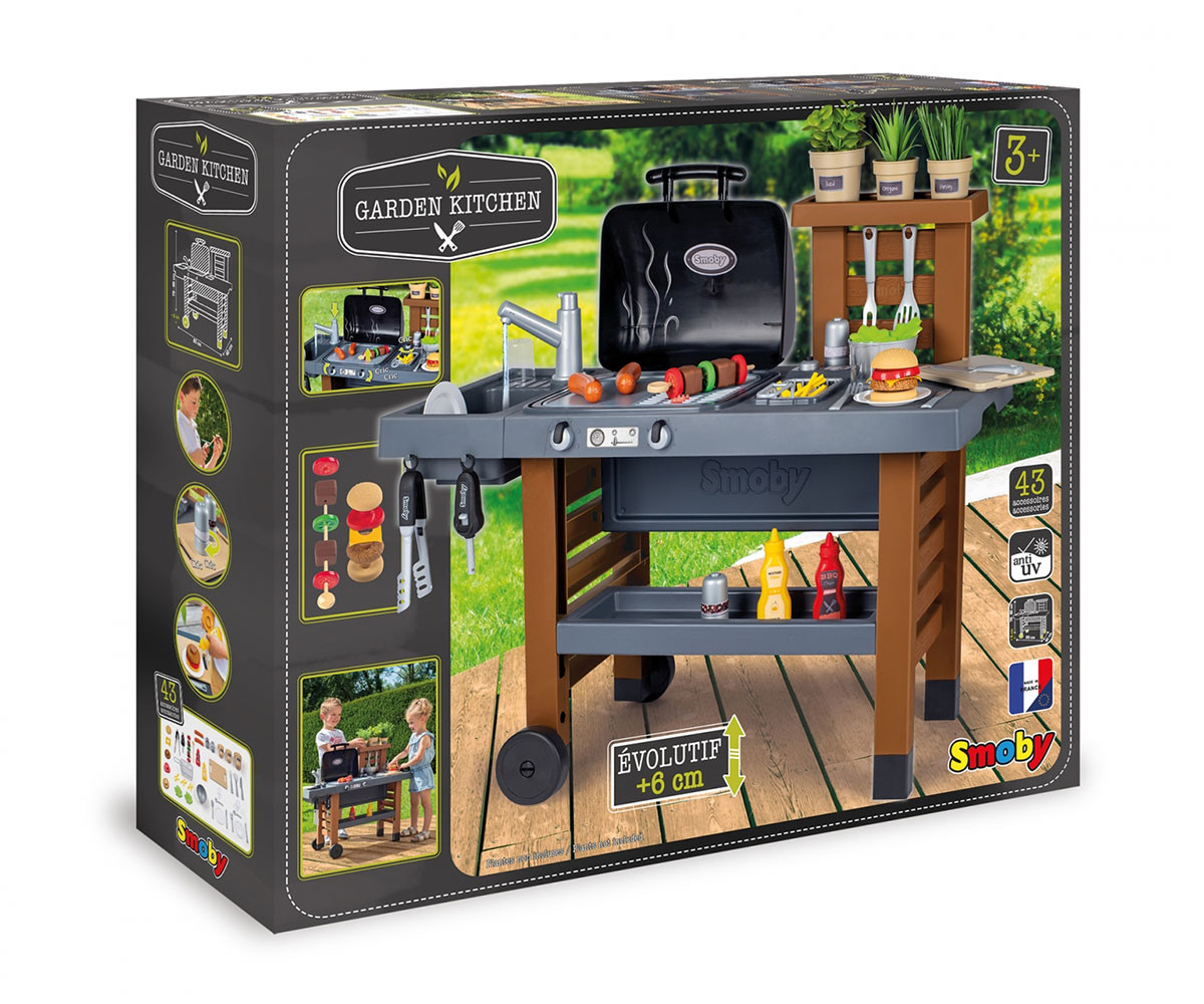 Детски игрален комплект Smoby - Барбекю Garden kitchen, 85 х 40 х 79см, 43 части 7600312004