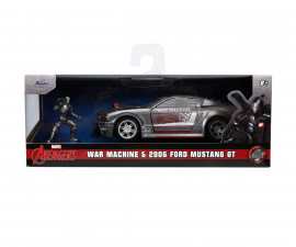 Детски комплект за игра Марвел кола бойна машина 2006 Ford Mustang 1:32 Jada 14 см, с метална фигура Simba Toys 253223015