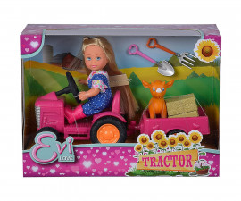 Детски комплект за игра с кукла Еви Лав - Еви с трактор, 12 см Simba Toys 105733518