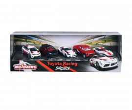 Играчки за момчета Majorette - Комплект коли Toyota Racing, 5 броя, 7.5 см 212053189