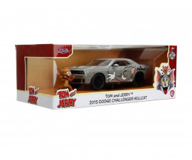Simba Toys 9333722314R01 - Jada: Car 1:24 2015 Dodge Challenger SRT Hellcat with Jerry Figure