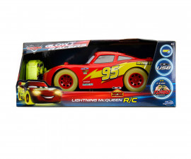 Simba Toys 9335563314R00 - Jada: Racing Car Lightning McQueen Glow Racers RC, 1:14
