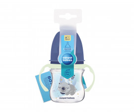 Бебешко пластмасово шише за мляко против колики Canpol Easy Start Sleepy Koala, 120 мл, синьо 35/236_BLU