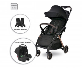 Сгъваема лятна бебешка количка за новородени с тегло до 22кг Lorelli Loret с автосгъване, Black Jasper 10021992401