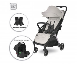 Сгъваема лятна бебешка количка за новородени с тегло до 22кг Lorelli Loret с автосгъване, Grey Jasper 10021992406