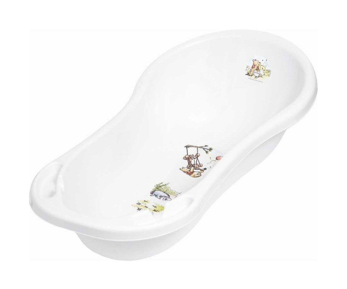 Детска вана за къпане на бебе с източване Lorelli 100 см, Мечо и Приятели бяла 10130182100