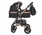 Комбинирана бебешка количка с обръщаща се седалка за деца до 15кг Lorelli Alba Premium Set, Lux Black 10021472186R thumb 4