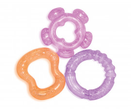 Комплект гризалки за успокояване на венците при никнещи зъбки Lorelli, лилаво и оранжево, 3 броя 10210380002
