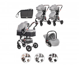Комбинирана бебешка количка с обръщаща се седалка за деца до 15кг Lorelli Alba Premium Set, асортимент 1002147