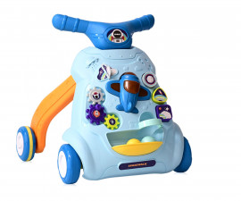 Бебешка музикална играчка-проходилка на колела за прохождане Lorelli Space, синя 10050620001