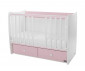 Детско дървено легло Lorelli Matrix New - 10150600038P, 60/120 см, Бяло/Orchid Pink thumb 4
