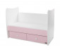 Детско дървено легло Lorelli Matrix New - 10150600038P, 60/120 см, Бяло/Orchid Pink thumb 5