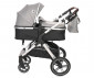 Комбинирана количка с обръщаща се седалка за новородени бебета и деца до 22кг и адаптори Lorelli Viola, Opaline Grey 10021812302A thumb 4