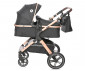 Комбинирана количка с обръщаща се седалка за новородени бебета и деца до 22кг и адаптори Lorelli Viola, Black Diamonds 10021812304A thumb 4